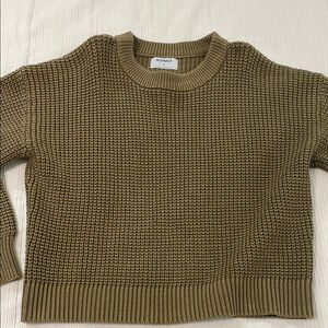 Old Navy Green Crew Neck Sweater Textured Knit